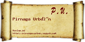 Pirnaga Urbán névjegykártya